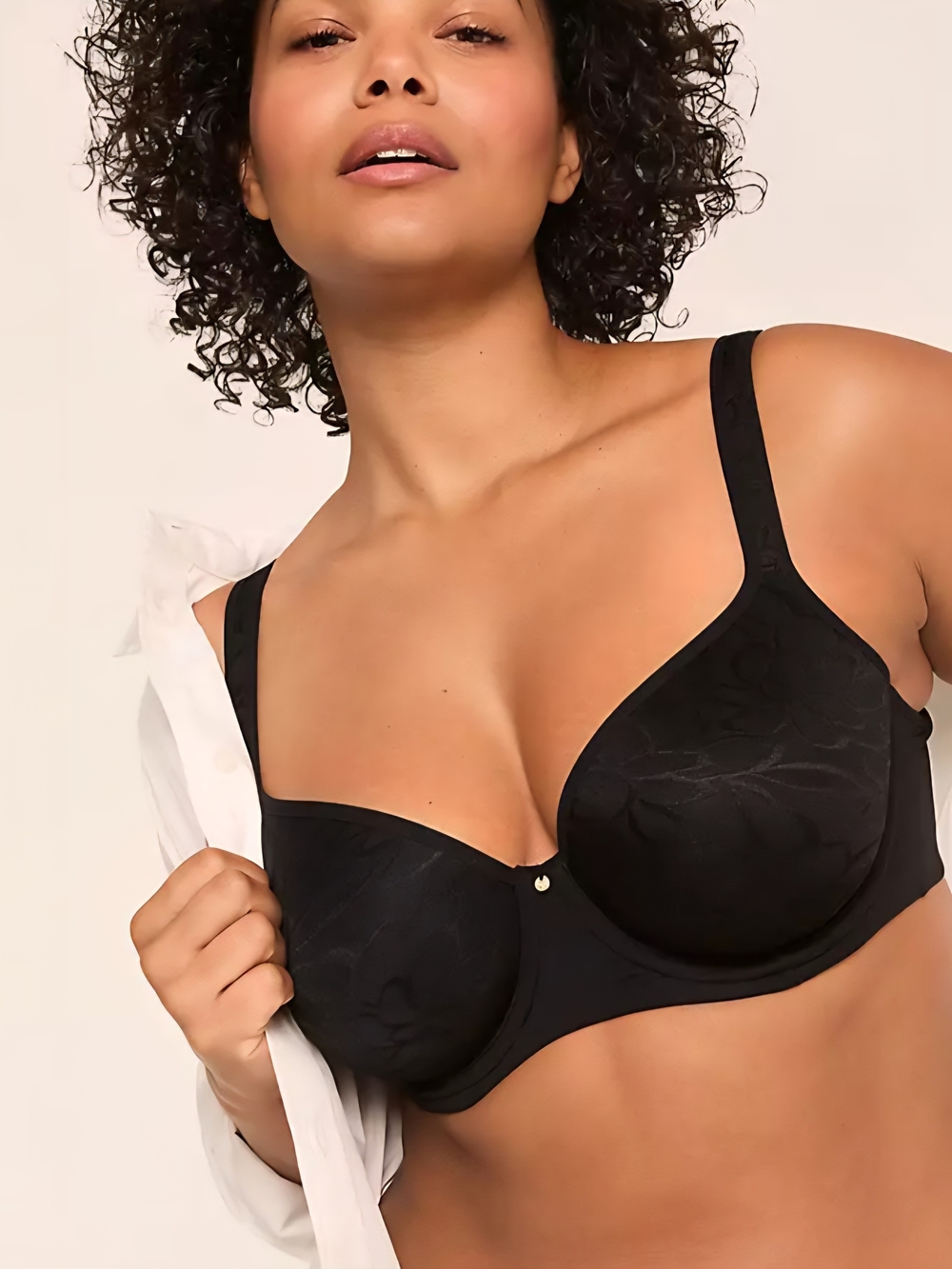NWT Cacique Black Jacquard Lightest Lift Lightly Lined Balconette Bra Size 40G